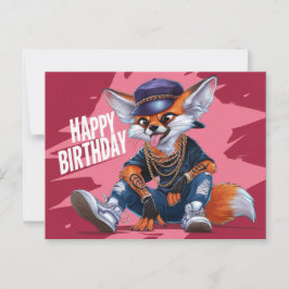 Poscards Happy Birthday Renard 05 Postkarte
