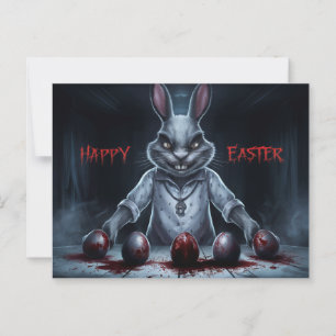 Poscards Happy Easter Kaninchen Ei Horror 03 Postkarte