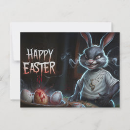 Poscards Happy Easter Kaninchen Ei Horror 06 Postkarte
