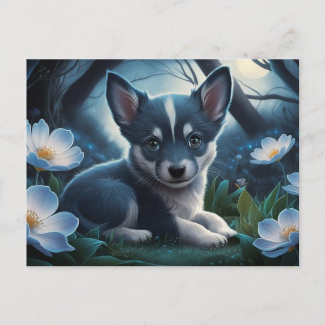 Poscards Katze Blau 03 Postkarte (Vorderseite)