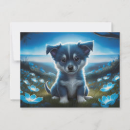 Poscards Katze Blau 05 Postkarte