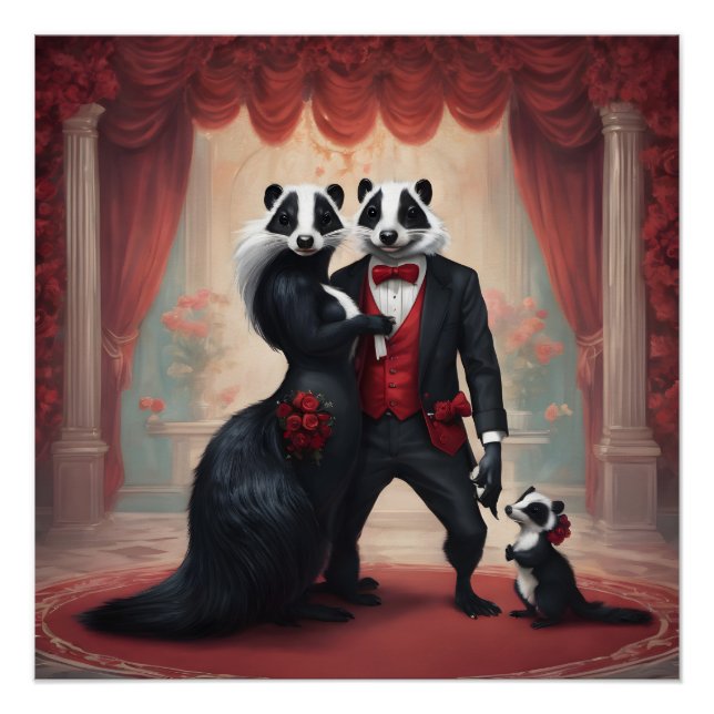 Pose der Familie Skunk Poster (Vorderseite)