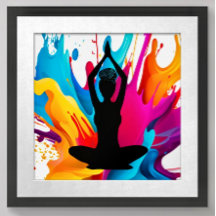 Pose des Gebets Yoga-Frau geflochten Knochen Spiri