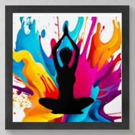 Pose des Gebets Yoga-Frau spitzen Haare Spirituell Poster