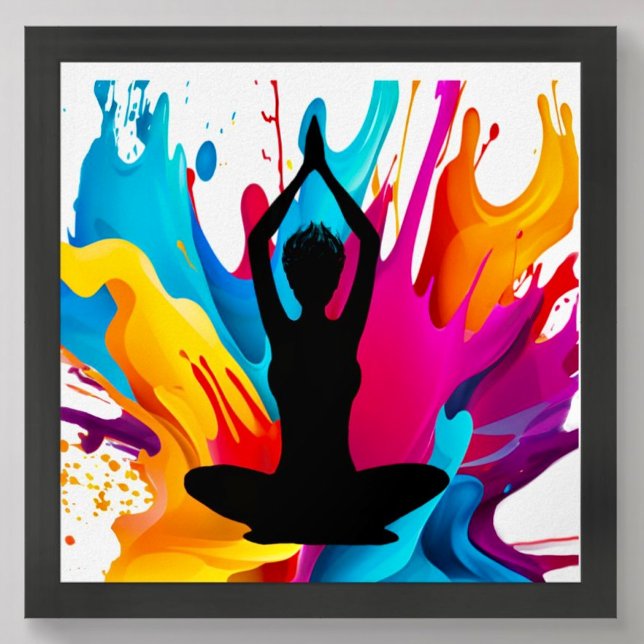 Pose des Gebets Yoga-Frau spitzen Haare Spirituell Poster (Von Creator hochgeladen)