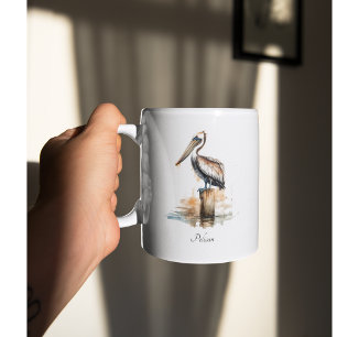 Pose des Pelikans Zweifarbige Tasse
