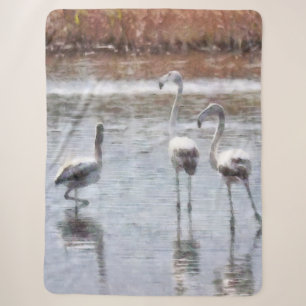 Pose Flamingo Wasserfarbe Sherpadecke