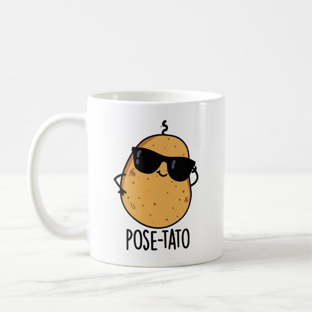Pose tato Funny Potato Pun Kaffeetasse (Links)