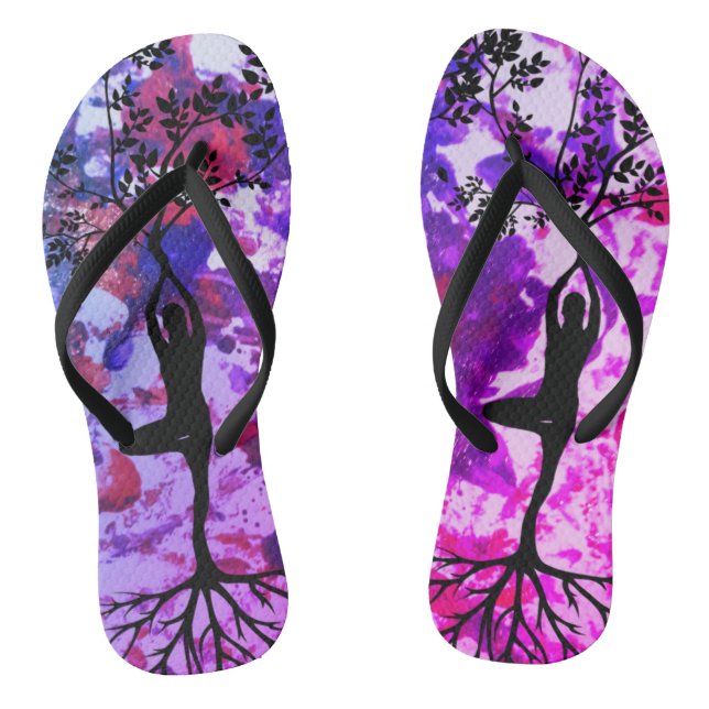 Pose Wasserfarben Yoga Flip Flops (Fußbett)