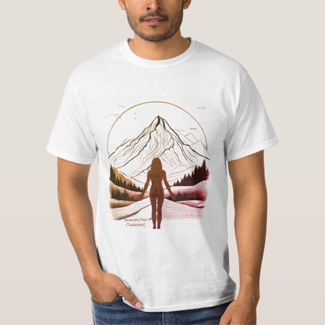 Pose Yoga Brown Gradient T-Shirt (Vorderseite)