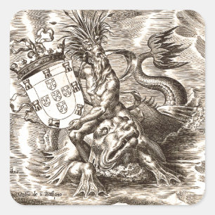 Poseidon auf See Quadratischer Aufkleber