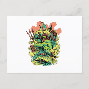 Poseidon God Mythology Greece Postkarte
