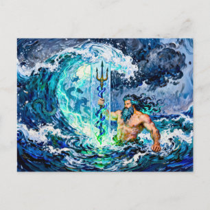 Poseidon Gott des Meeres Postkarte