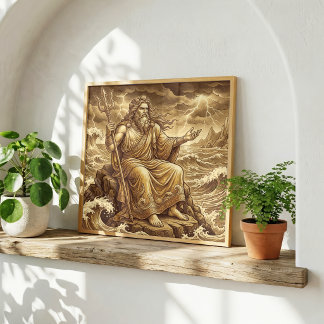 Poseidon Greek Mythology Poster