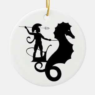 Poseidon, griechisches Reliefdesign Keramikornament