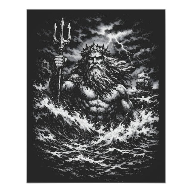 Poseidon — Herr der Tiefe von BurnsInHell Poster (Vorderseite)
