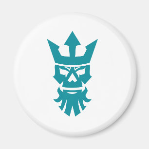Poseidon Schädel-tragende Kronen-Ikone Magnet