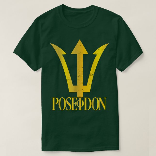 Poseidon Trident Ancident Griechenland Power Symbo T-Shirt (Design vorne)