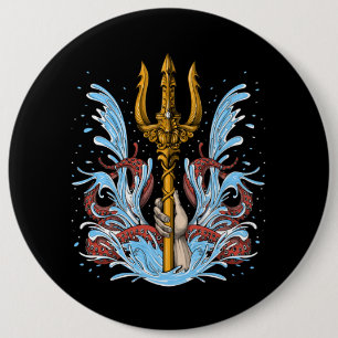 Poseidon Trident Button