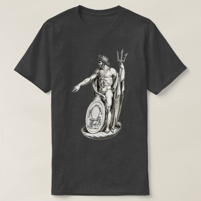 Poseidon Trident Griechische Gott Mythologie T-Shirt (Design vorne)