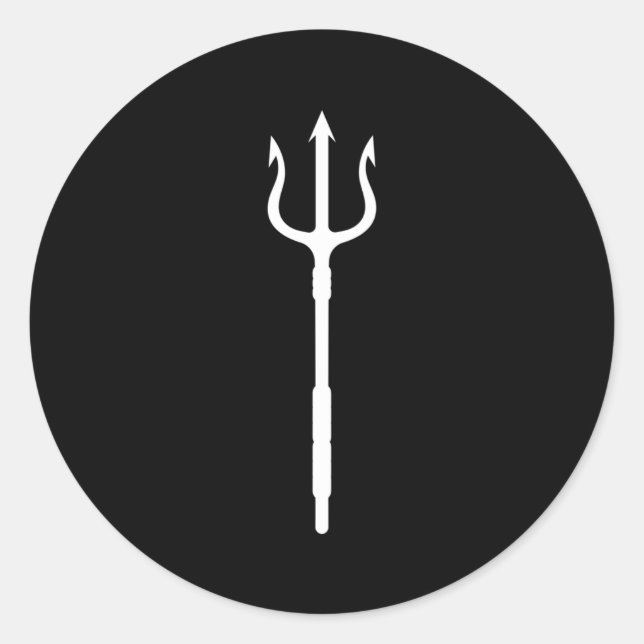 Poseidon Trident Neptune Griechischer Gott Runder Aufkleber (Vorderseite)