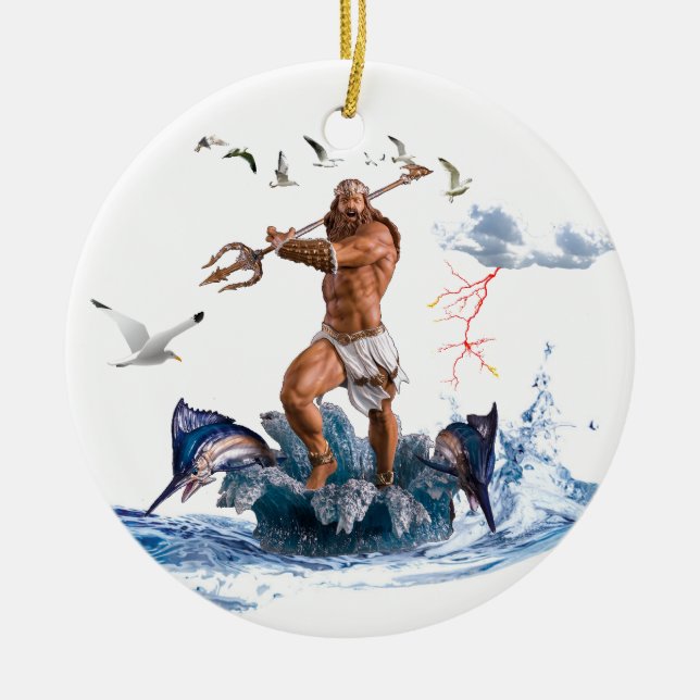 Poseidon Verzierung Keramik Ornament (Vorne)