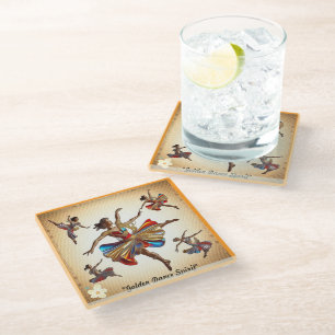 "Posen der dramatischen Bewegung" Glasuntersetzer