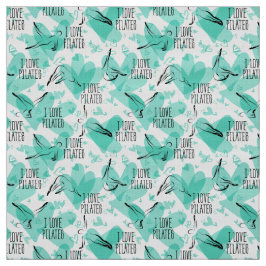 Posen Unsichtbares Muster in aquamariner Farbe Stoff