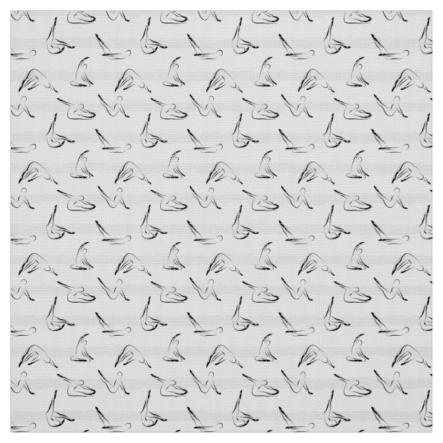 Posen Unsichtbares Muster in schwarzer Farbe Stoff (Muster)