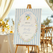 Posey Wildflower Blaues Schleifen-Baby-Shower-Will