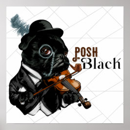 Posh Black Frenchie Bulldog Poster