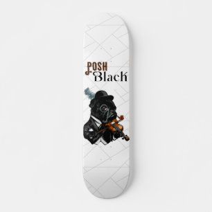 Posh Black Frenchie Bulldog Skateboard