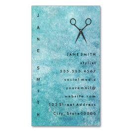 Posh Blue Gray Texture Stylist Magnetische Visitenkarte