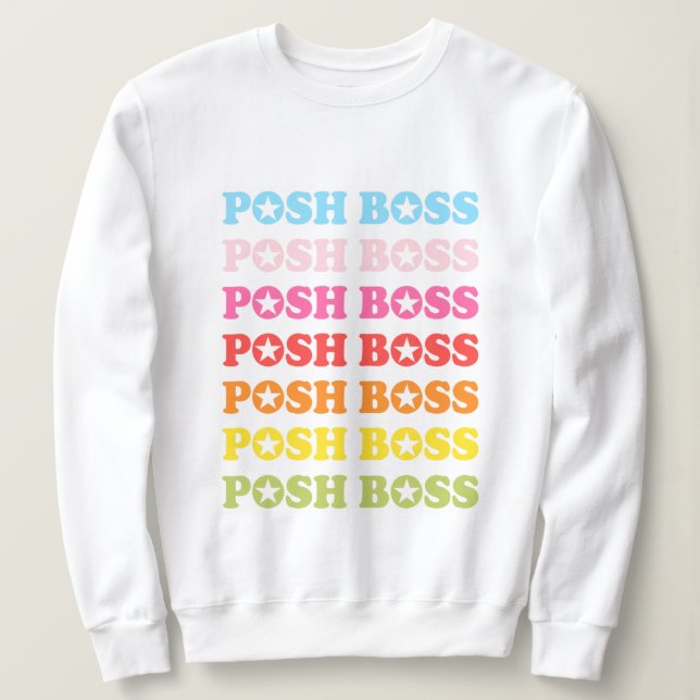 Posh-Boss-Star-Regenbogen-Sweater Sweatshirt (Design vorne)
