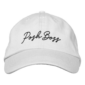 Posh Boss White bestickte Baseballkappe