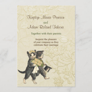 Posh Cats Elfenbeinhochzeit Einladung