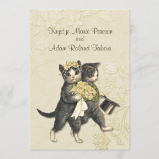 Posh Cats Elfenbeinhochzeit Einladung 2