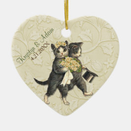 Posh Cats Hochzeit Elfenbein Keramik Ornament