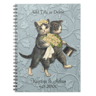 Posh Cats Wedding Blue Notizblock