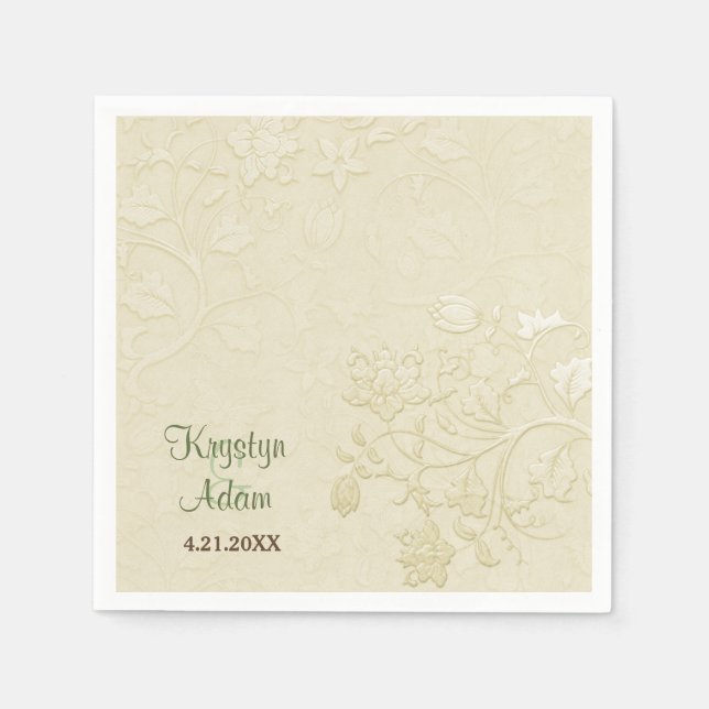 Posh Cats Wedding Ivory Paper Napkins Serviette (Vorderseite)