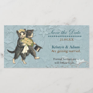 Posh Cats Wedding speichern das Datum Save The Date