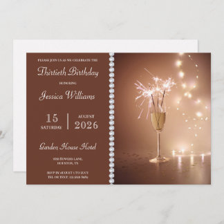 Posh Champagne, Glitzern & Lights Geburtstagsparty Einladung