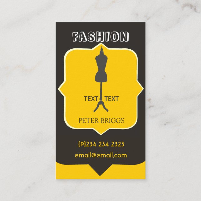 Posh chic Bold Fashion Industry Handwerk Visitenkarte (Vorderseite)