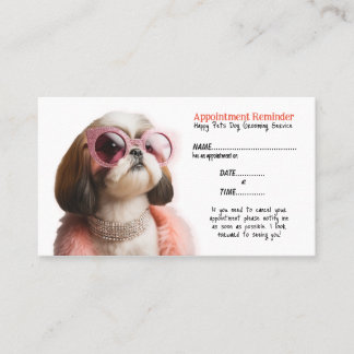 Posh Dog Grooming Termin Erinnerung Card Visitenkarte