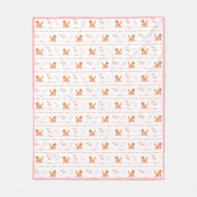Posh Doodle Dog Liebe Fleece Blanket (Vorderseite)