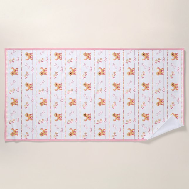 Posh Doodle Doodle Liebe Strandtuch (Vorderseite)