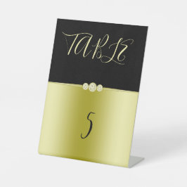 Posh Gold & Black Elegante Diamanten Geburtstag Sockelschild