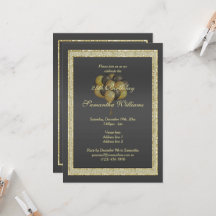 Posh Gold & Black, Glitzer & Balloons Geburtstag