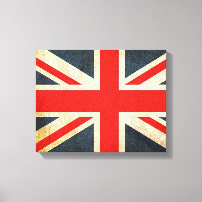 Posh Grunge Union Jack Wrapped Canvas Print Leinwanddruck (Vorderseite)