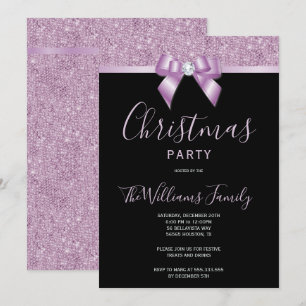 Posh Lilac Jewel Bow Weihnachtsgebäck Party Einladung